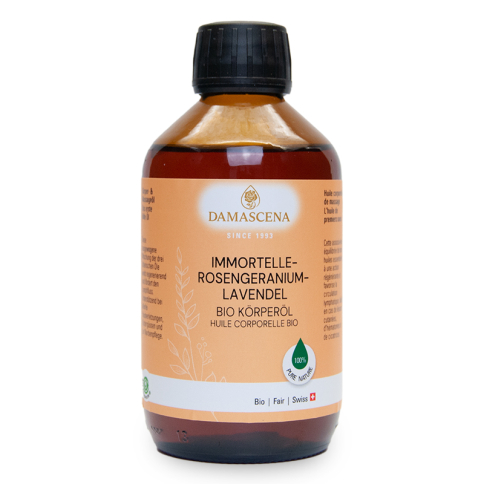 Immortelle-Rosengeranium-Lavendel Körperöl BIO
