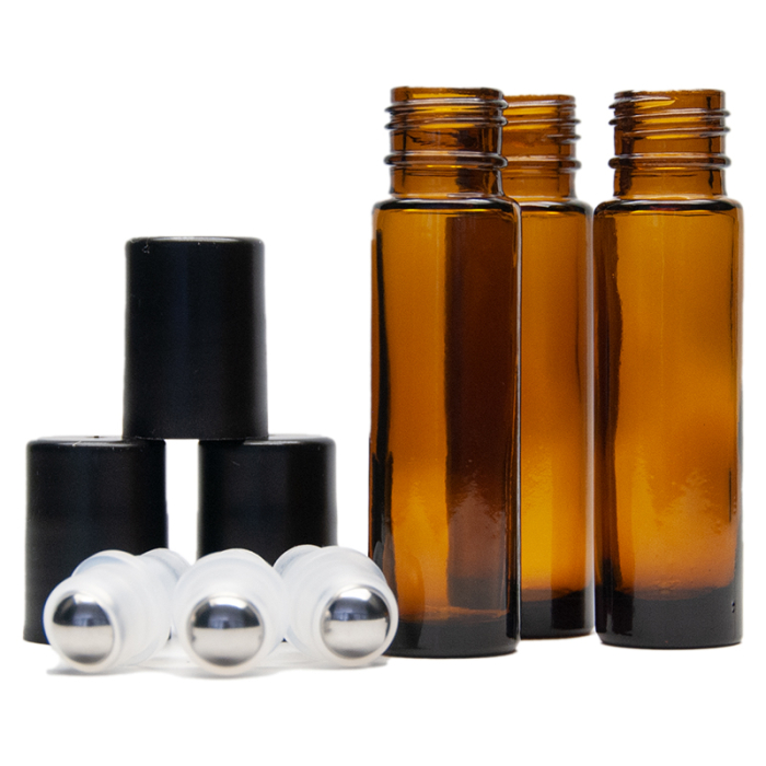Braunglas 10ml mit Verschl. & Roll-On Einsatz